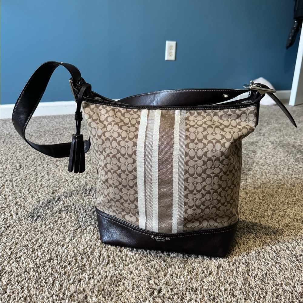 Coach Legacy Duffle Bucket Shoulder Bag, Brown